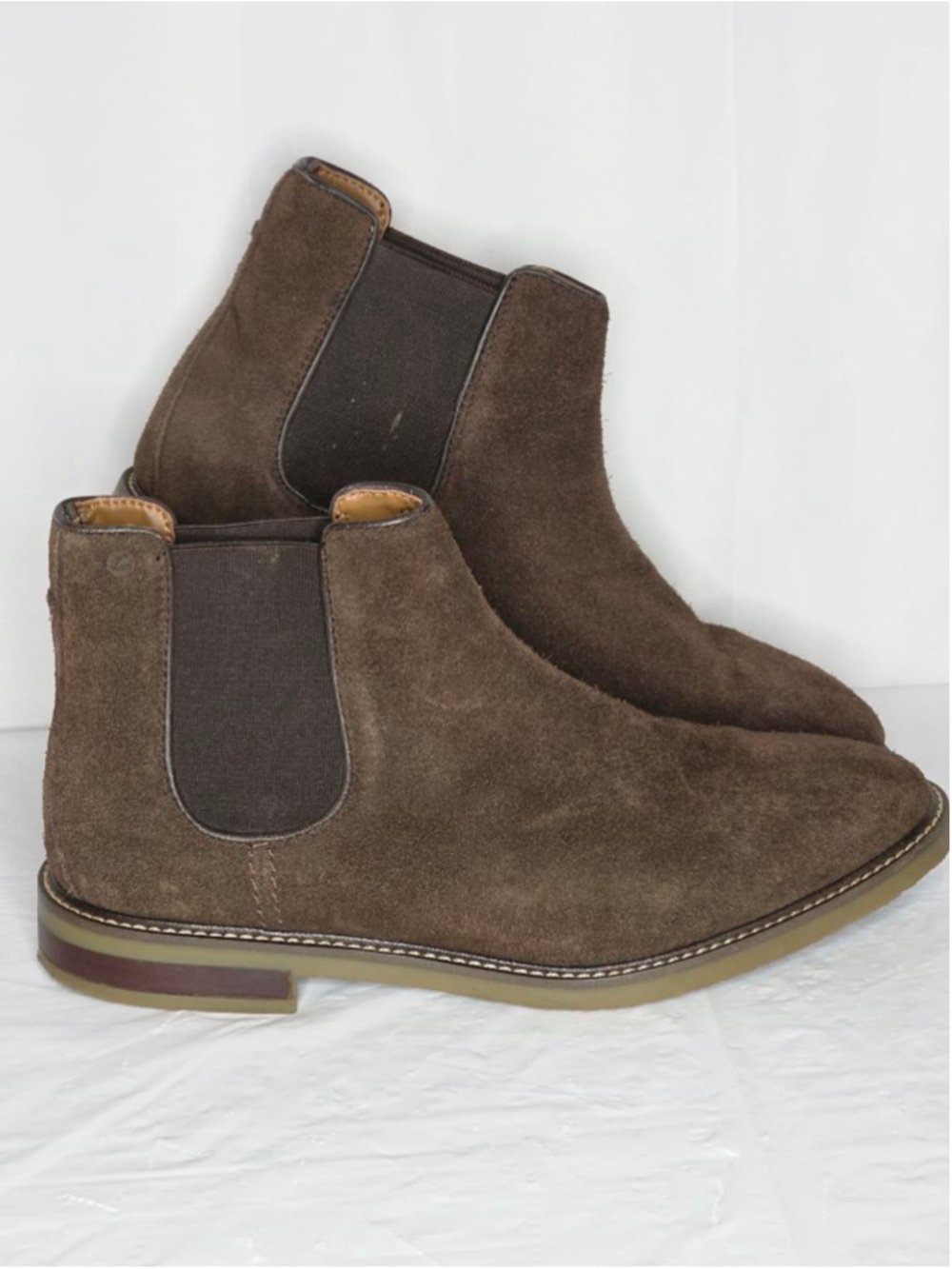 Clarks Brown Suede Chelsea Boots Men's Size 10.5 - Picture 3 of 8